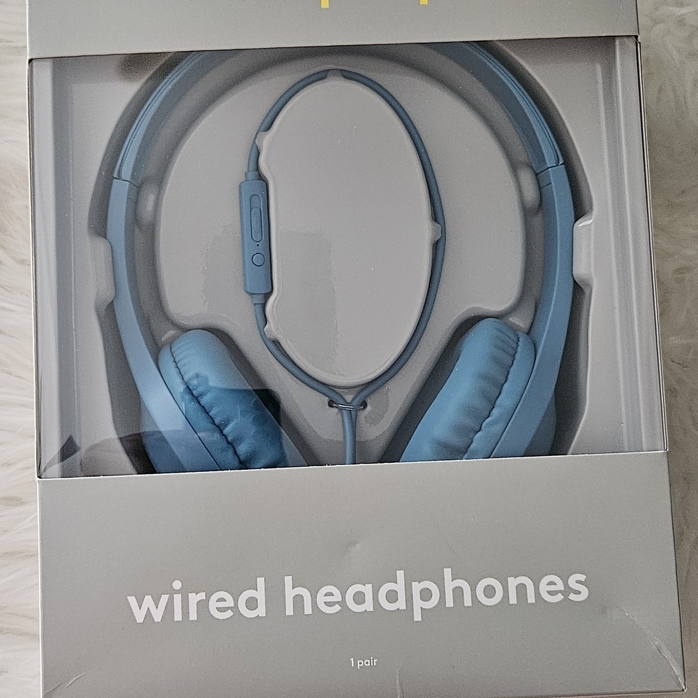 heyday Blue Wired On-Ear Headphones